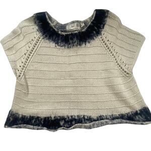 Anthropologie Field Flower Wool Alpaca Short Sleeve Knit Sweater Top Medium